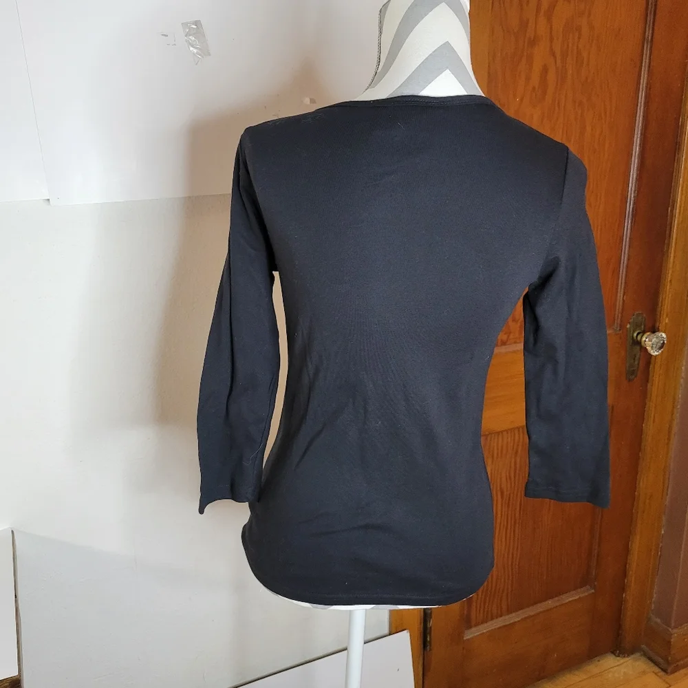 Womans Don't Mess with Texas Black 3/4 sleeve USA Made T shirt Size Med - Picture 4 of 7